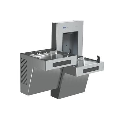 Sloan 33820006 DropSpot Wall Mount Bi Level Drinking Fountain w/ Bottle Filler - Refrigerated, Filtered, Silver, 115 V