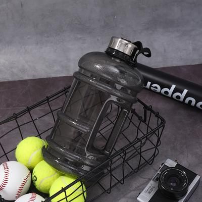 TEMU 2200ml Large Capacity Sports Water Bottle - Portable, Sealed Fitness Jug With Handle For Outdoor Activities, Bpa-free Petg Material, Black & White
