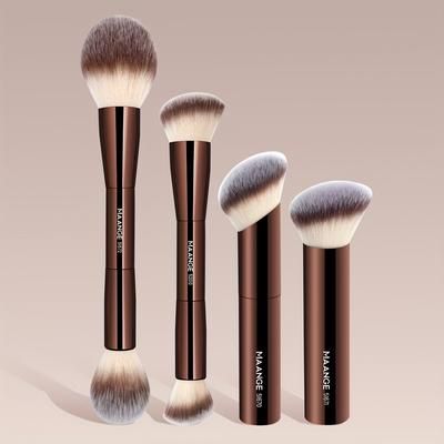 TEMU Maange 4pcs Foundation Brush, Powder Brush, Blush Brush, Aluminum Brush Rod, Gift For , Travel Use, Daily Use