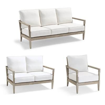 Winhill Seating Replacement Cushions - Lounge Chair, Standard, Resort Stripe Dove - Frontgate