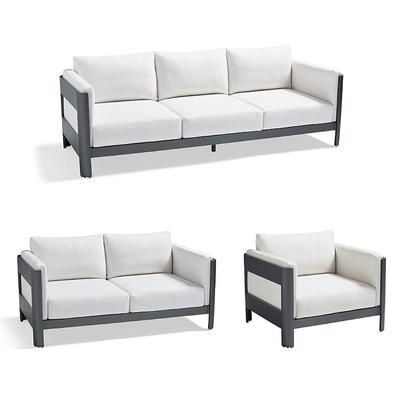 Azores Seating Replacement Cushions - Loveseat, Rain Sailcloth Seagull - Frontgate