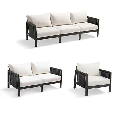 Veda Seating Replacement Cushions - Sofa, Standard, Restored Mediterranean Blue - Frontgate