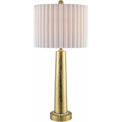 Penhalonga 28"H x 14"W x 14"D Traditional Metallic - Brass/White/Translucent Table Lamp - Boutique Rugs
