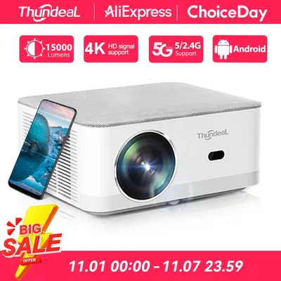 ThundeaL TD92Pro Full HD 1080P 2K 4K Projector TD92 Pro WIFI Android Beam Projector Home Theater Game Movie Video Player Beamer
