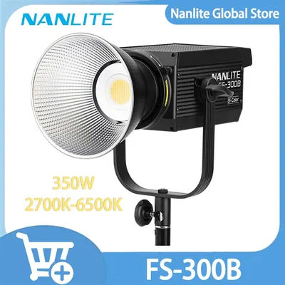 Nanlite FS-300B 350W Bi-color Spotlight 2700K-6500K COB Video Light Photography Lighting Fill Light