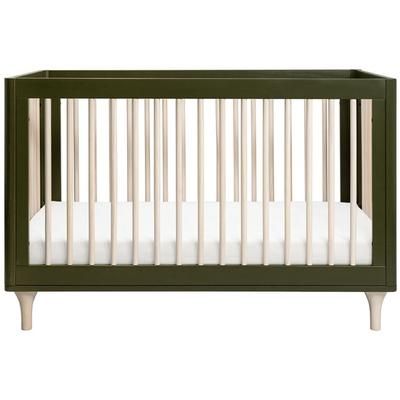 Babyletto Lolly 3-In-1 Convertible Crib with Toddler Bed Conversion - Olive/Washed Natural
