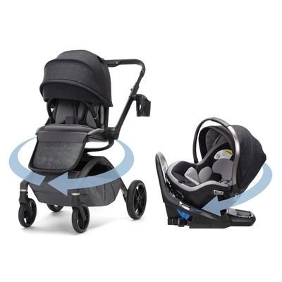 Maxi-Cosi Tana 360 + Peri 180 Rotating Infant Car Seat Travel System Bundle - Onyx Heritage
