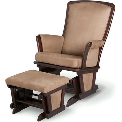 Delta Upholstered Glider & Ottoman - Black Cherry Espresso