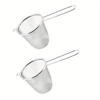 TEMU 2-pack Stainless Steel Tea Strainers - Mesh Infuser For Loose , Coffee, Spices, Metal Tea Separator For Cup Types, For Kitchen Accessories