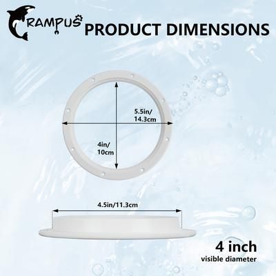 "TEMU Grampus Boat Hatch, Marine Access Hatch, Round Inspection Deck Plate Hatch With Detachable Cover, Uv Resistant Abs White Plastic, 4", 5", 6", 7", 8" Multiple Sizes"