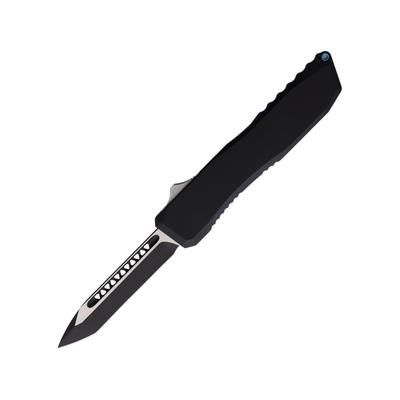 EOS Auto Harpoon OTF Automatic Folding Knife 3.75in CPM-20CV Stainless Tanto Blade Black/Blue Anodized Aluminum Handle EOS121
