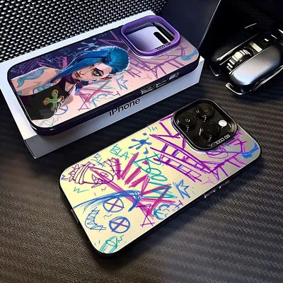 Hot Anime Game Arcane Jinxs Phone Case For IPhone 16 15 14 13 12 11 Mini Pro Max X XR XSMAX 8 7 Plus Anti Fall Matte Back Cover