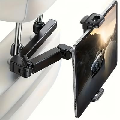 TEMU Car Rear Headrest Tablet Phone Holder, Compatible With Tablets, Suitable For 4.7-12.9 Inch Devices, Safe And Adjustable Support, Suitable For Road Travel