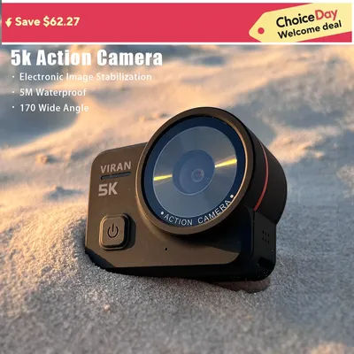 CERASTES V10 5K Action Camera Electronic Image Stabilization 2" Touch LCD 4K Waterproof Action Camera Dashcam Motion Detection