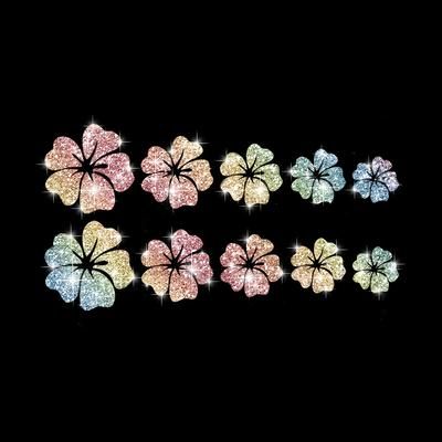 TEMU Set Of 10 Car Stickers, Glittery Reflective Vinyl - Suitable For Car Body, Bumpers, Window Decoration