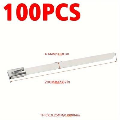 TEMU 304 Cable Ties - Marine Grade, Self-locking, Rust & Chemical Resistant, Cold Weather Tolerant, High Temperature Anti-corrosion Metal Cable Fasteners, Tolerance, Strength