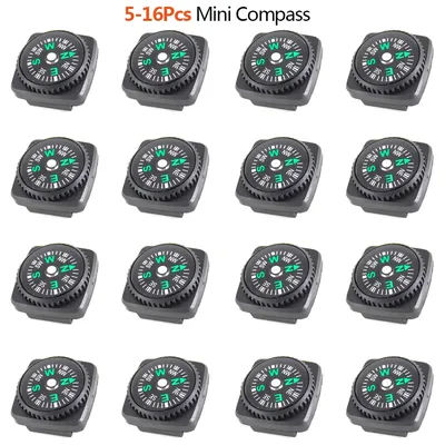 5/10/16Pcs Mini Pocket Oil Filled Compass Portable Wristband Compass Detachable Outdoor Camping Hiking Travel Navigation Tool