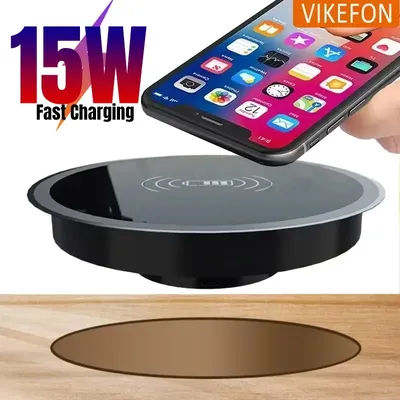 Desktop Wireless Embedded Charger Phone Charge For iPhone 16 15 14 13 12 Pro Max Samsung S24 S23 Xiaomi Fast Inductive Charging