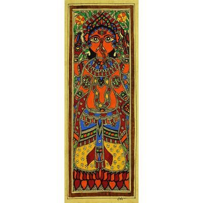 Madhubani painting, 'Happy Ganesha'