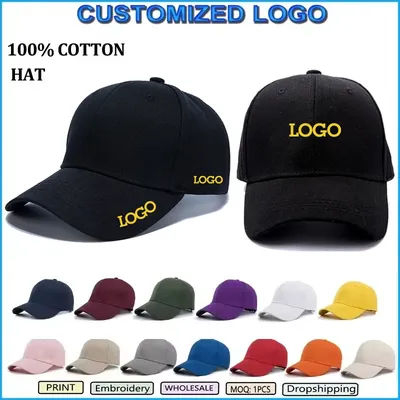 Casquette de Baseball en coton pour adultes, Logo brodé imprimé personnalisé, pour femmes et hommes, casquette de soleil Hip Hop, casquette d'équipe, chapeau publicitaire Gorros