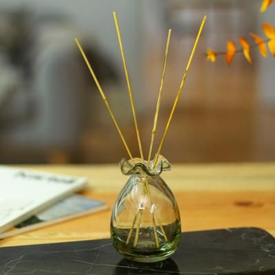 'Handblown Wavy Drop-Shaped Recycled Glass Incense Diffuser'