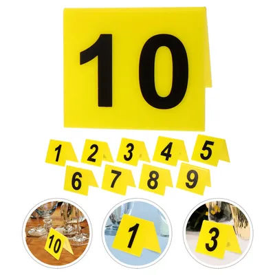 10 Pcs Signage Evidence Marker Number Multi-function Desktop Floor Acrylic Game Supply Office