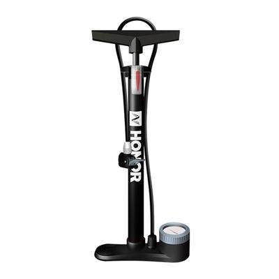 TEMU High-pressure Bike Floor Pump With Gauge - 160psi, Aluminum Alloy, Black With , Fits & Schrader Valves - Sturdy Tire Inflator For Road And Mountain Bikes, Bike Pump