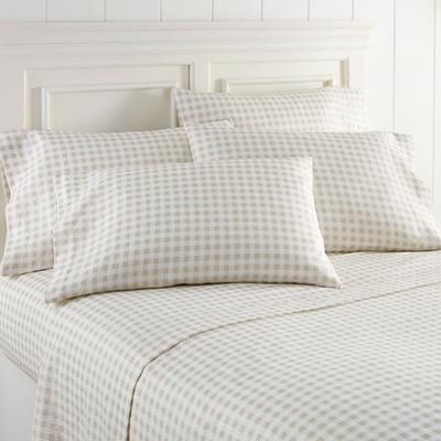 Seersucker 6-Pc. Sheet Set by BrylaneHome in Tan (Size KING)