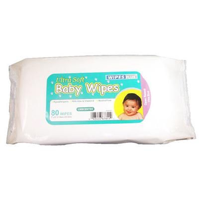 Progressive Products 67811 Wipe Plus 80ct Unscented Baby Wipes Resealable Refill Pack - Case of 12 457455