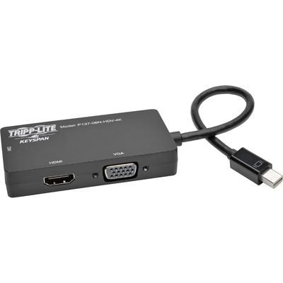 Tripp Lite P13706NHDV4K Converter Adapter, mDP 1.2 to VGA/DVI/HDMI, All-in-One TRPP13706NHDV4K