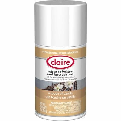 Claire CL108 Vanilla Metered Aerosol, Aerosol, 330 Sq. ft., 10 fl oz (0.3 quart), Vanilla, 30 Day, 12/Pack
