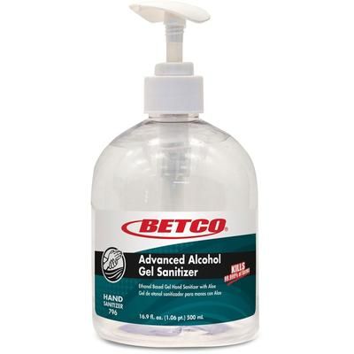 Betco 796E900 Advanced Hand Sanitizer Gel - Fresh & Light Scent - 16.9 fl oz (500 mL) - Pump Bottle Dispenser - Kill Germs - Skin, Hand - Clear - Non