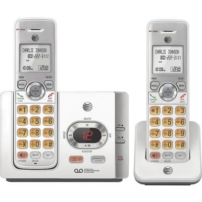AT&T EL52215 Cordless Phone, w/2 Handsets, 5-3/5"x3-2/5"x5-3/5", Silver ATTEL52215