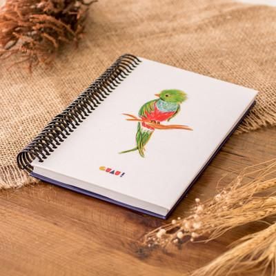 'Inspirational Quetzal Bird-Themed Paper Journal'