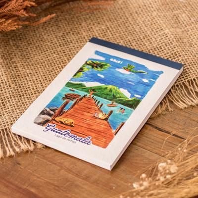 'Lake Atitlan-Themed 60-Page Paper Notepad from Guatemala'