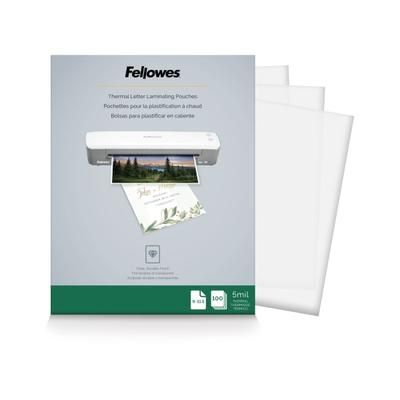 Fellowes Thermal Laminating Pouches, Letter, 5 Mil, 11 1/2" X 9", Clear, Pack Of 100