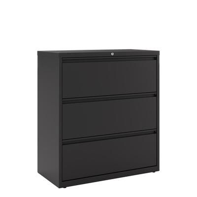 Workpro 36"w X 18-5/8"d Lateral 3-Drawer File Cabinet, Black