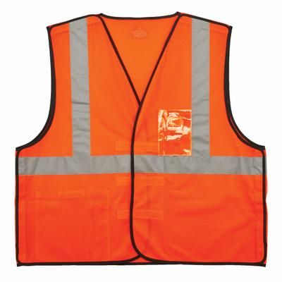 Ergodyne Glowear Safety Vest, Id Holder, Type-R Class 2, Large/x-Large, Orange, 8216Ba