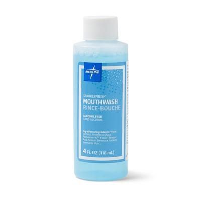 Medline Sparklefresh Alcohol-Free Mouthwash, 4 Oz, Pack Of 60