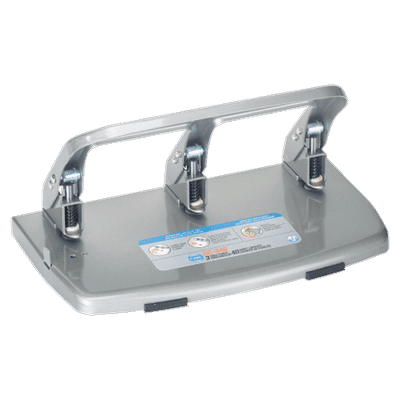 Carl Hc340 Medium-Duty 3-Hole Punch, Gray