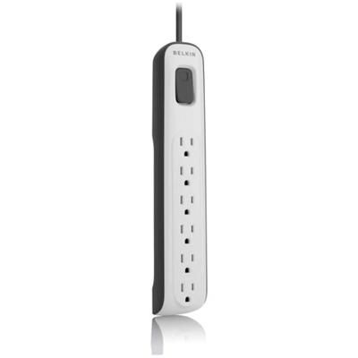 Belkin 6 Outlet AV Power Strip Surge Protector with 4 ft Power Cord - 600 Joules - Black - 6 x AC Power - 600 J - 25 kA - 4 ft