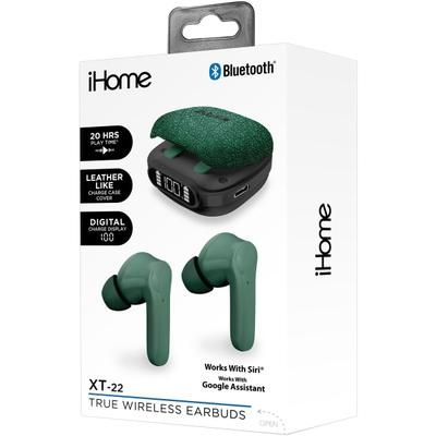 Bytech Ihome Xt-22 True Wireless Bluetooth In-Ear Earbuds, Green, Hmaube237Gr