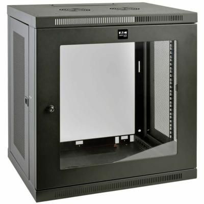 Tripp Lite 12U Wall Mount Rack Enclosure Server Cabinet W/ Glass Front Door - For Server - 12U Rack X 19" Rack X 16.50" Rack - Wall Mountable - Black Powder Coat