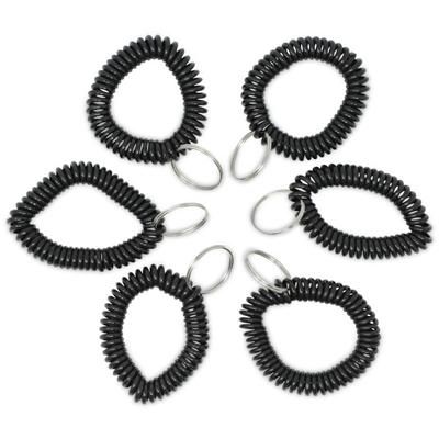 Universal Wrist Coils With Key Rings, Black, Pack Of 6 Coils