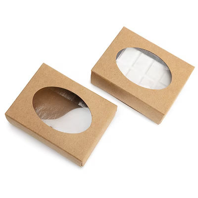 Kraft Paper Box with Oval Window 3 3/4" x 1 1/4" x 2 3/4" 25 Pack WKRGR32