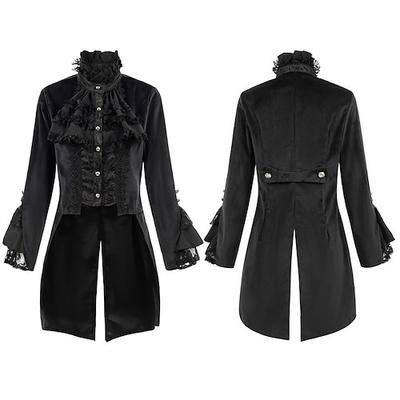 Retrò Vintage Punk Gotico Steampunk Cappotto Mascherata Smoking Vampiro Medico della peste Pizzo Costume Per donna Halloween Carnevale Mascherata Feste Halloween Adulti Cappotto