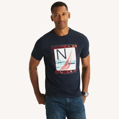 Nautica Men's 1983 Graphic T-Shirt 401 (Navy), S