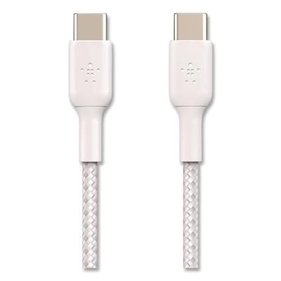 Belkin BOOST CHARGE Braided USB-C to USB-C Cable, 3.3 ft, White (BLKCAB004BT1MWH)