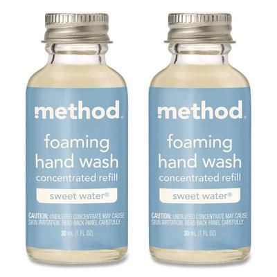 Method Refill + Reuse Foaming Hand Soap Refill, Sweetwater, 1 oz Refill Bottle, 2/Pack (MTH356011)
