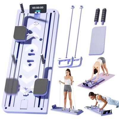 TEMU Pilates Board For Home Foldable, Reformer Machine, Pilates Equipment, Foldable Reformer Pilates Machine For Home Workout, Multifunctional Ab Exercise Board, Push-up Board. (purple)